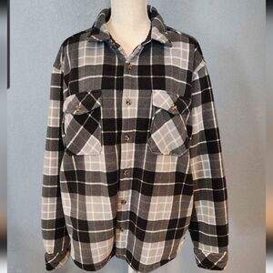 R Country plaid fleece outer plush Sherpa lining barn/chore coat jacket